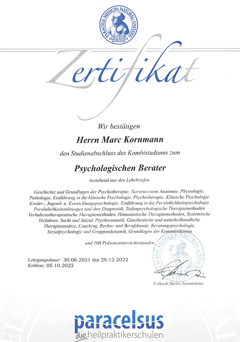 Marc Kornmann | Psychologischer Berater
